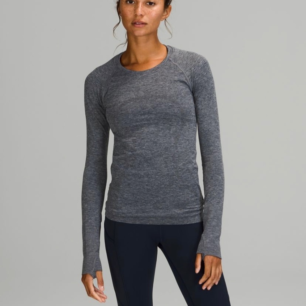 New Lululemon Size 12 Swiftly Tech Long Sleeve Shirt 2.0 Gray